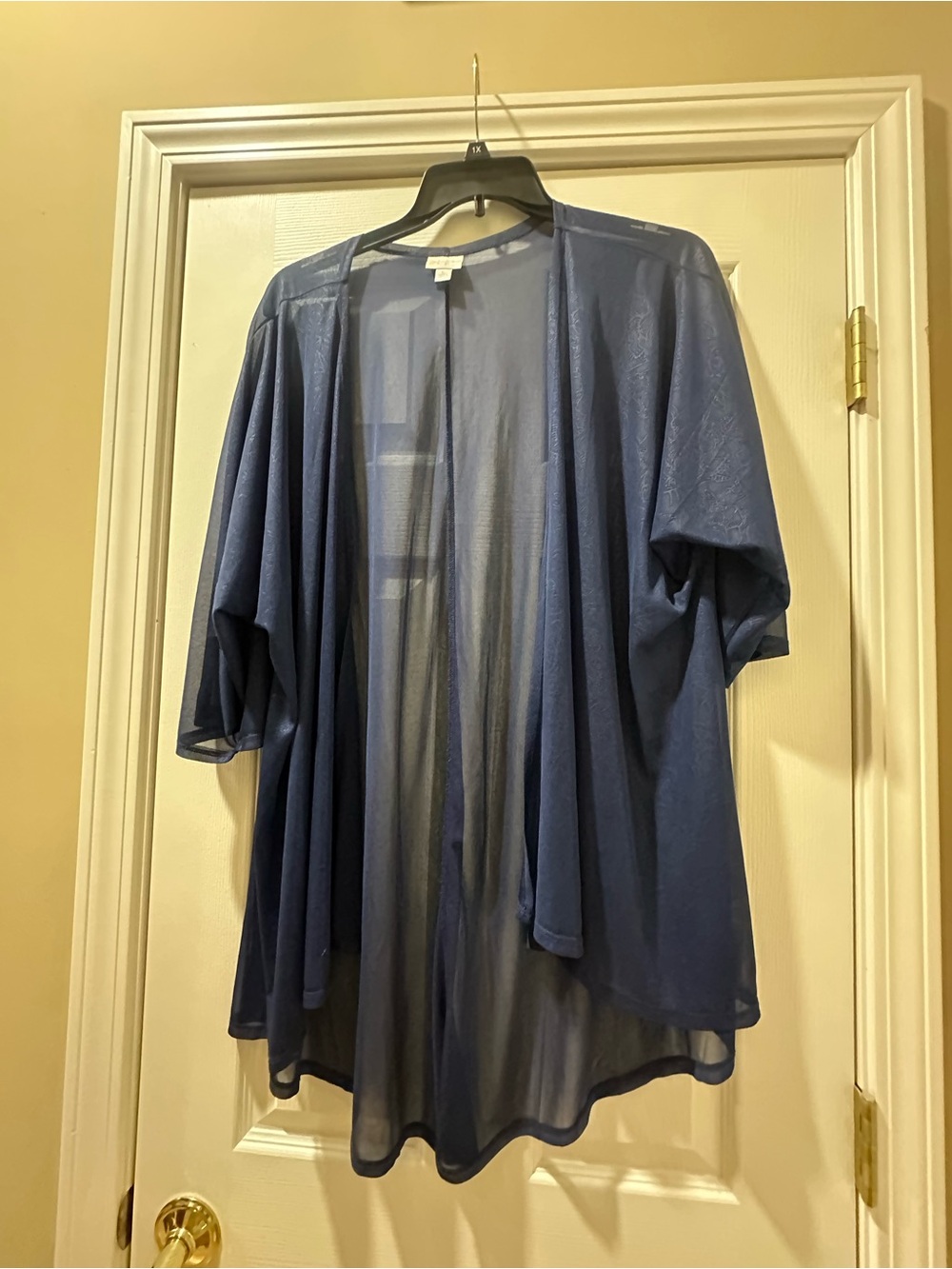LuLaRoe Sheer Open-Front Cardigan in Dusty Blue